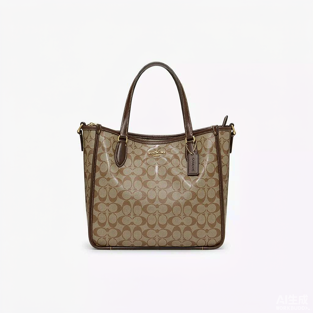 蔻驰COACH女士小号托特包单肩手提包 PVC配皮 C3599IMOTV