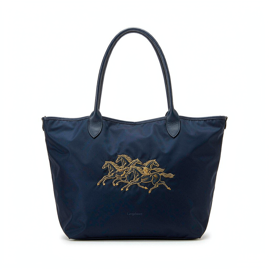 珑骧（longchamp） longchamp 尼龙 奔马刺绣 长柄大号 单肩包 1899 619 海军蓝